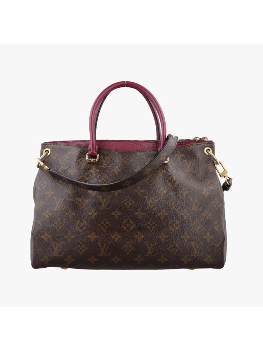 Louis Vuitton Pallas Monogram Brown Raisin Canvas Calfskin Handbag